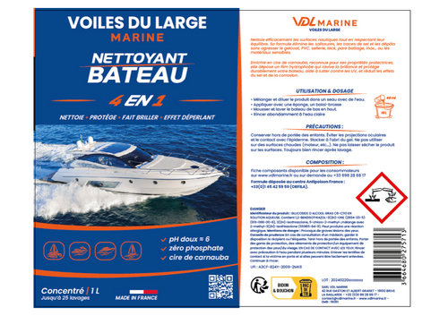 NETTOYANT BATEAU 4 EN 1 - VDL MARINE ® - 1 LITRE